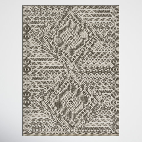 Sambuca Black/OffWhite Indoor/Outdoor Rug Joss & Main